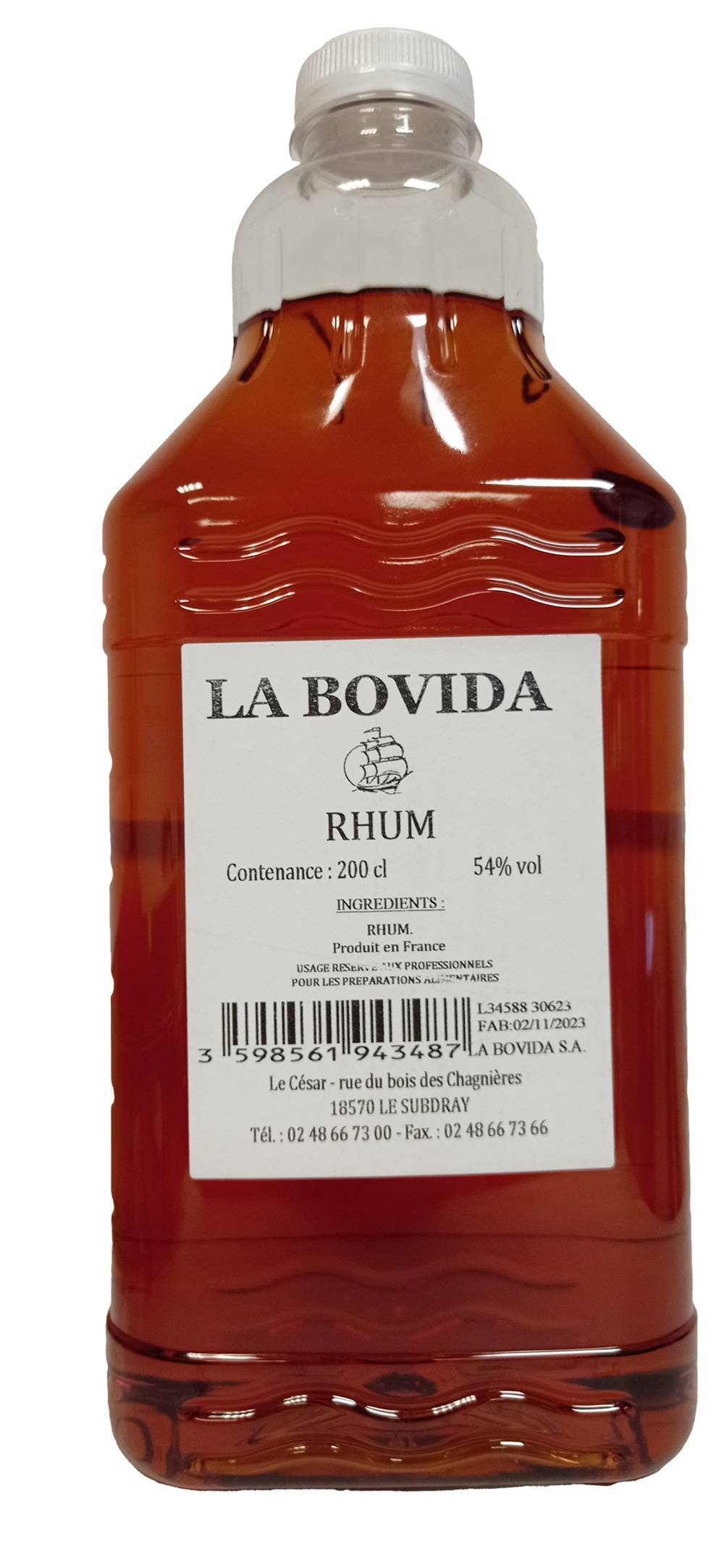Rhum pâtissier 54% - par 2 L